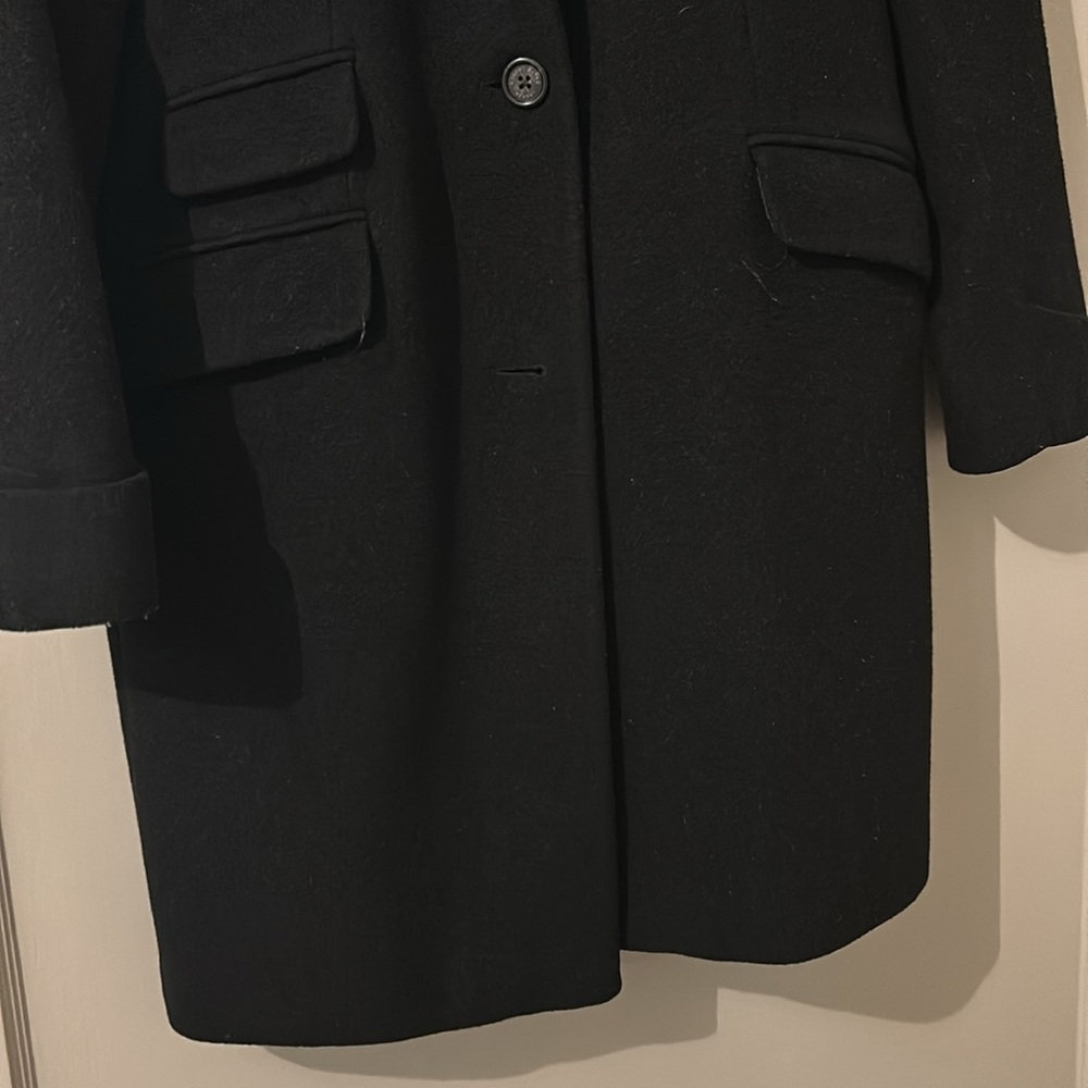 Lauren Ralph Lauren Black Wool Blend Trench Coat - Picture 3 of 6